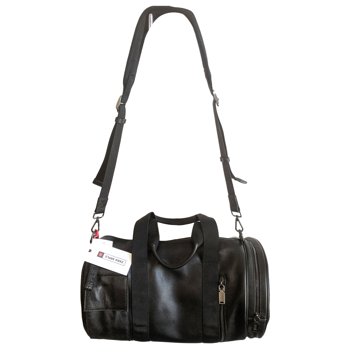 Leather weekend bag Zara Black in 